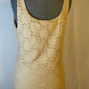White House Black Market Cream Lace Tank Top